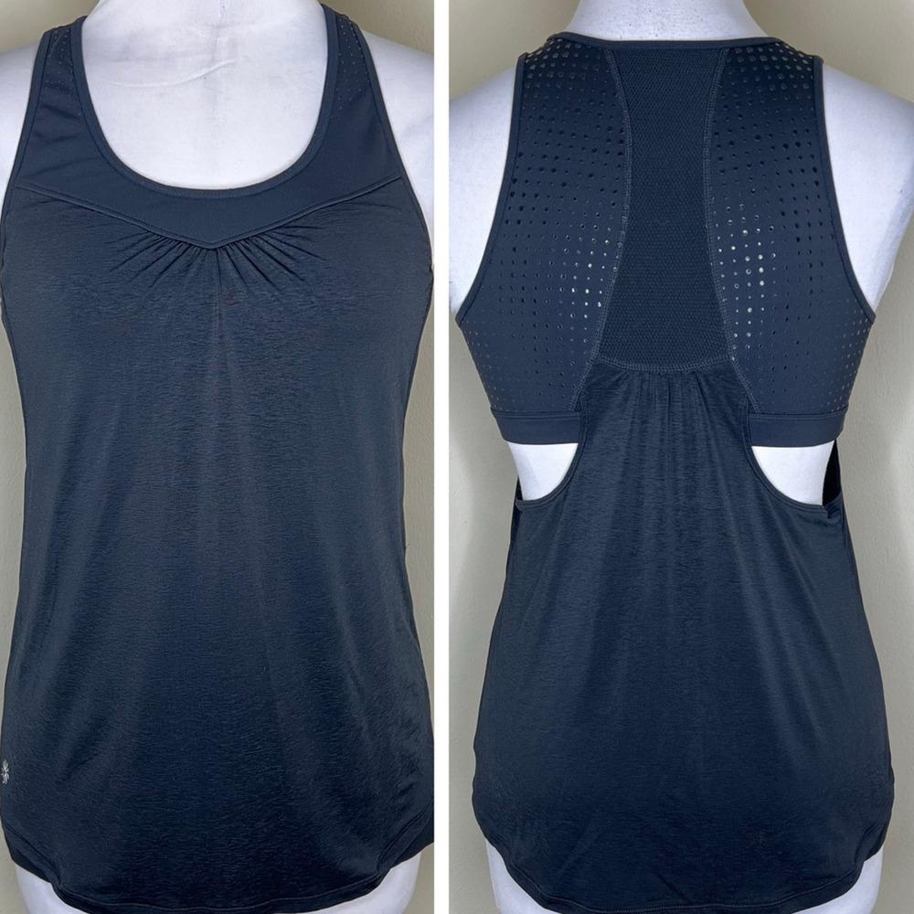 Athleta Supercharged Tank Top Small Athletic Gel Dot Shelf Bra Running Fitness